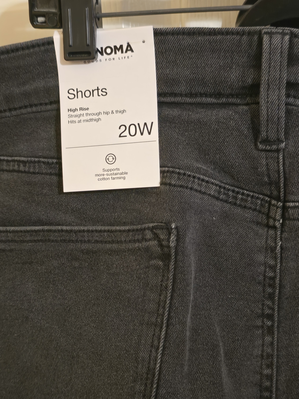 Sonoma Black Denim Shorts with Subtle Distressing - Picture 4 of 5